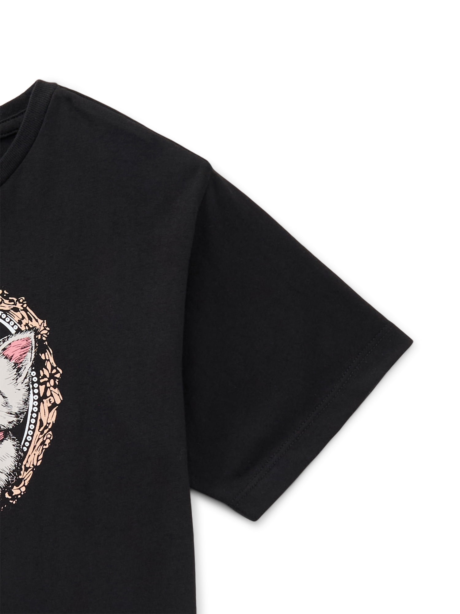 Wonder Nation Girls BFF Cats Graphic Tee with Short Sleeves, Sizes 4-18