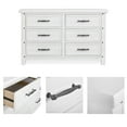 thumbnail image 3 of Evolur Andorra Double Dresser, Spacious Six Drawer Dresser, Made of Hardwood, Weathered White, 3 of 12