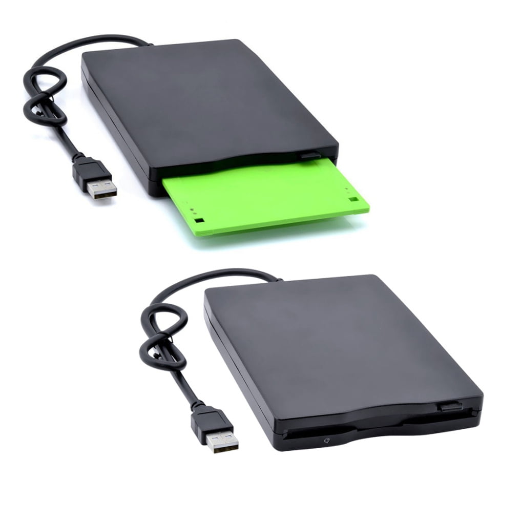 LULULION USB 2.0 External Floppy Disk Drive for Data Transfer Black Portable Diskette Reader