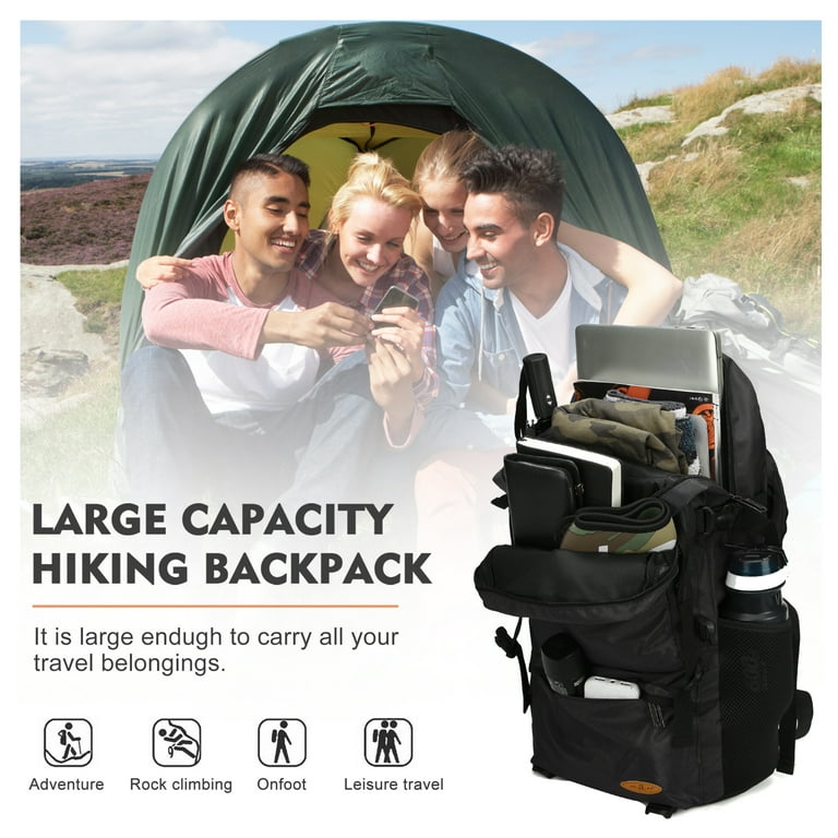 Large Travel Hiking Backpack for Men Women Carry on Bag Weekender Suitcase Backpack Waterproof Laptop Bookbag for College School Student