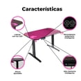 thumbnail image 2 of Escritorio Gamer De Altura Ajustable de Fibra de Carbono con Luces LED RGB Ganchos para Audifonos y Portavasos (Color Negro/Rosa), 2 of 9