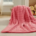 thumbnail image 3 of Home Soft Things Oversized Derby Double Sided Fauxfur Throw Pink Faux Fur, Microfiber, 3 of 9