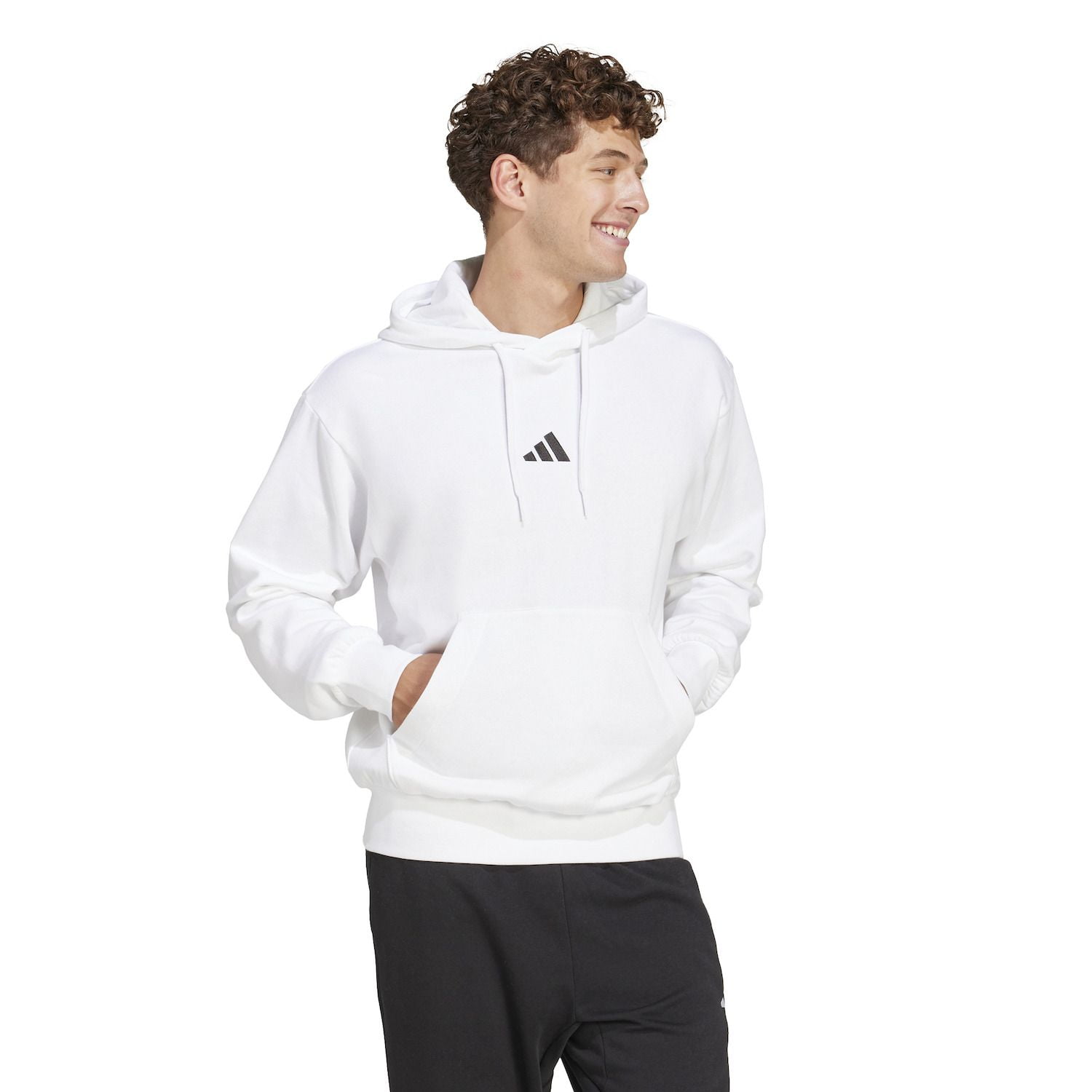 Men's adidas Feel Cozy Pullover Fleece Hoodie Color: Tent Green Size: S