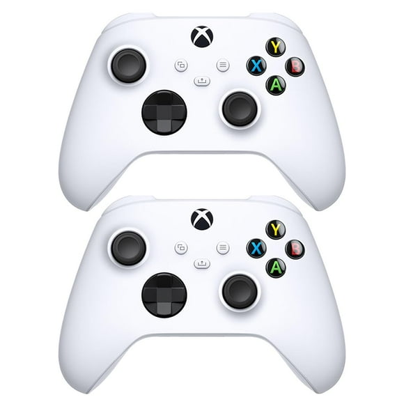 Controlador inalámbrico Microsoft QAS-00007 Robot White, paquete de 2