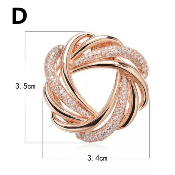 K-KED Women Scarf Buckle Ring Clip Holder Crystal Flower Brooch Scarf Scarves Jewelry-D