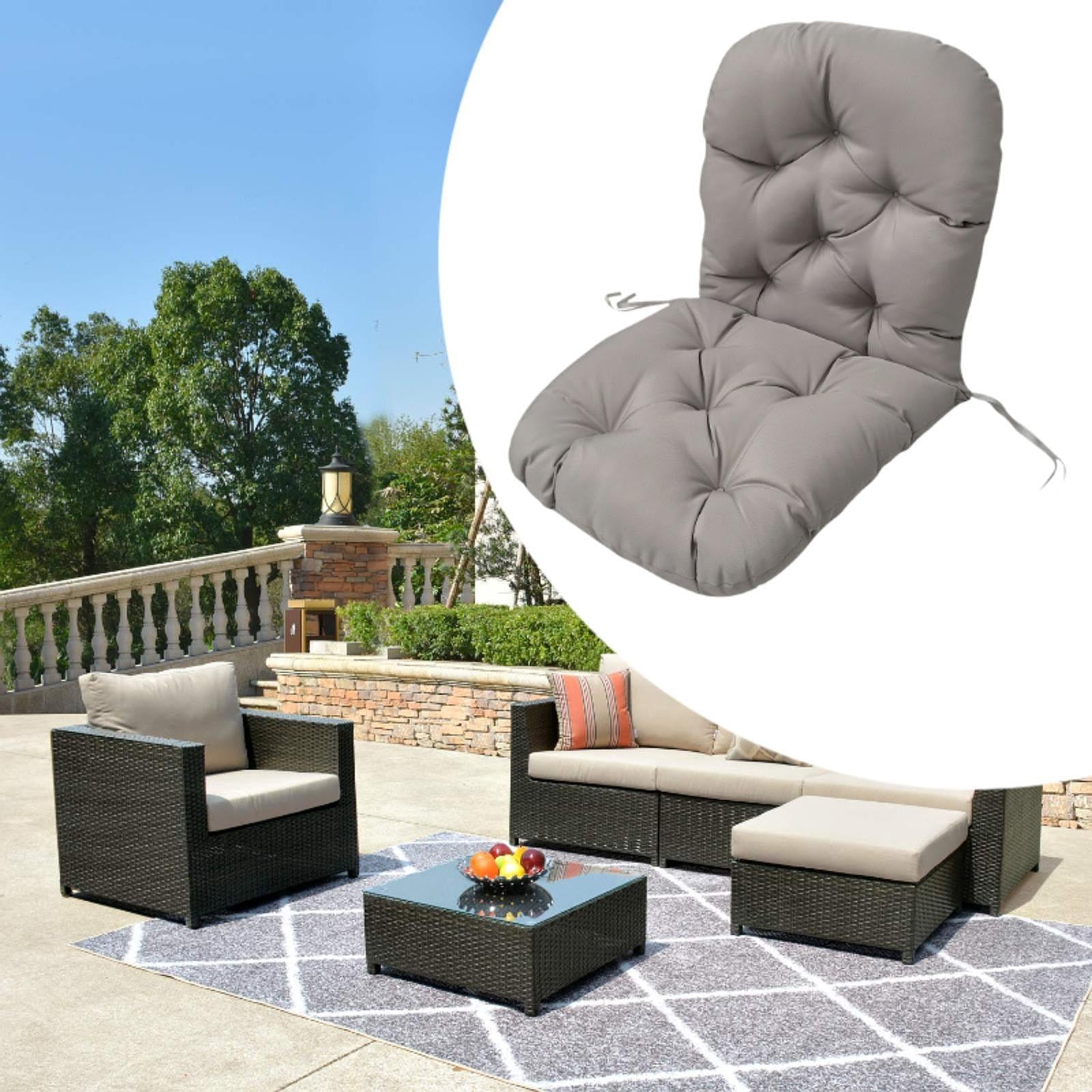 figatia Rocking Chair Cushion Outdoor Garden Chair Cushion Spring Summer Seasonal Outdoor Furniture Easy to Clean Patio Chair Cushion light grey