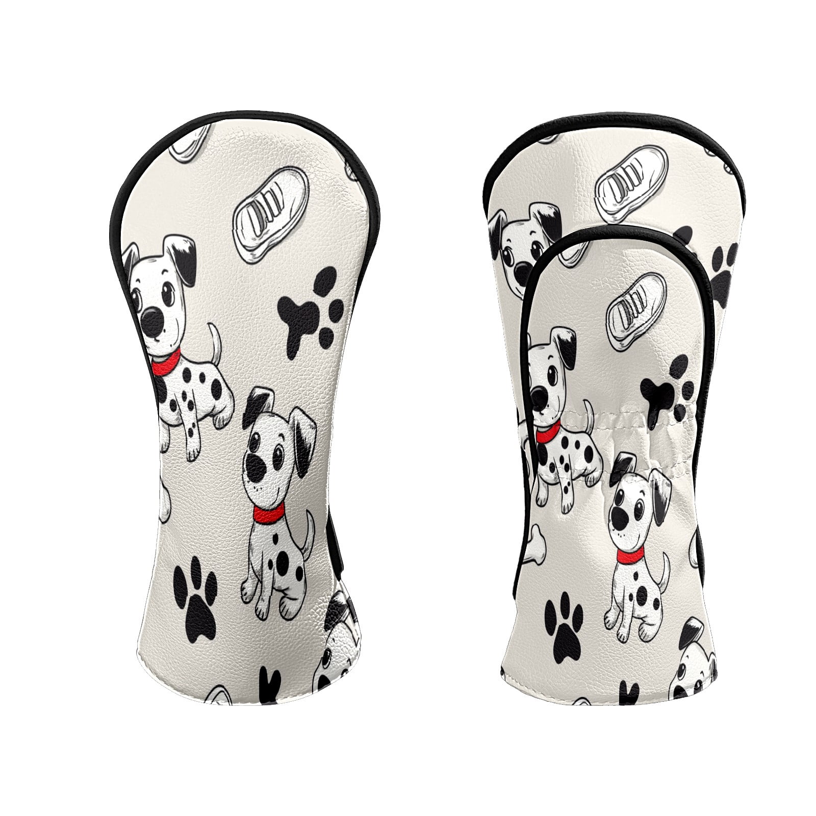 Golf Club Head Covers DalmatianPuppyPawPrint Waterproof Leather Golf Head Covers for Men Women Driver Head Cover Fairway Headcover for Golf Lovers