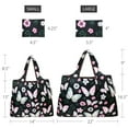 thumbnail image 2 of Wrapables Large & Small Foldable Tote Nylon Reusable Grocery Bags, Set of 4, Butterflies & Doodles, 2 of 5