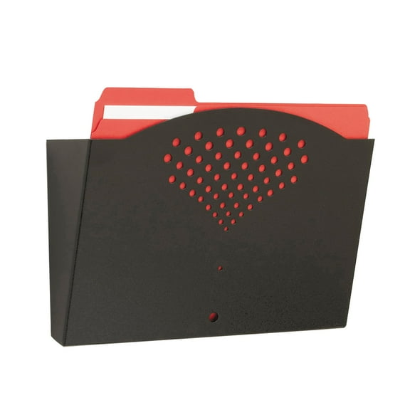 Safco Wall Mounted Literature Organizer, Single Pocket Rack for Documents Paper Magazines and More, Steel, Black CA1