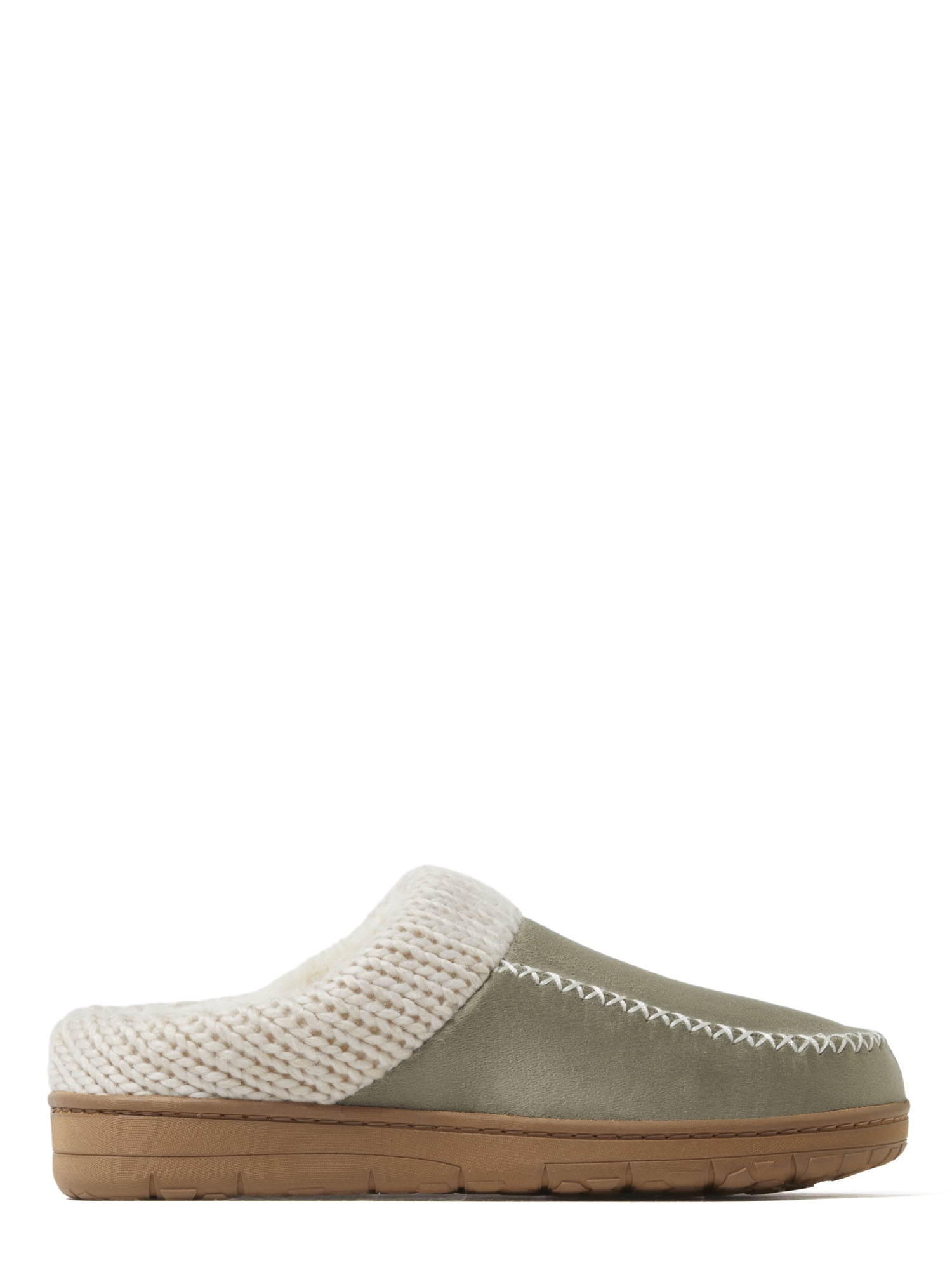 Dearfoams Cozy Comfort Women's Moc Toe Clog Slippers with Chunky Knit Collar