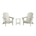 thumbnail image 5 of WestinTrends Malibu 3-Pieces Adirondack Chairs Set with Side Table, All Weather Outdoor Seating Plastic Patio Lawn Chair Folding for Outside Porch Deck Backyard, Sand, 5 of 15