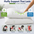 thumbnail image 4 of RILIHO Cooling Pillows for Sleeping 1 Pack, Shredded Memory Foam Pillows Viscose of Bamboo Cover, Adjustable Pillow for Side Back Stomach Sleepers Luxury Gel Pillows King Size, 4 of 8