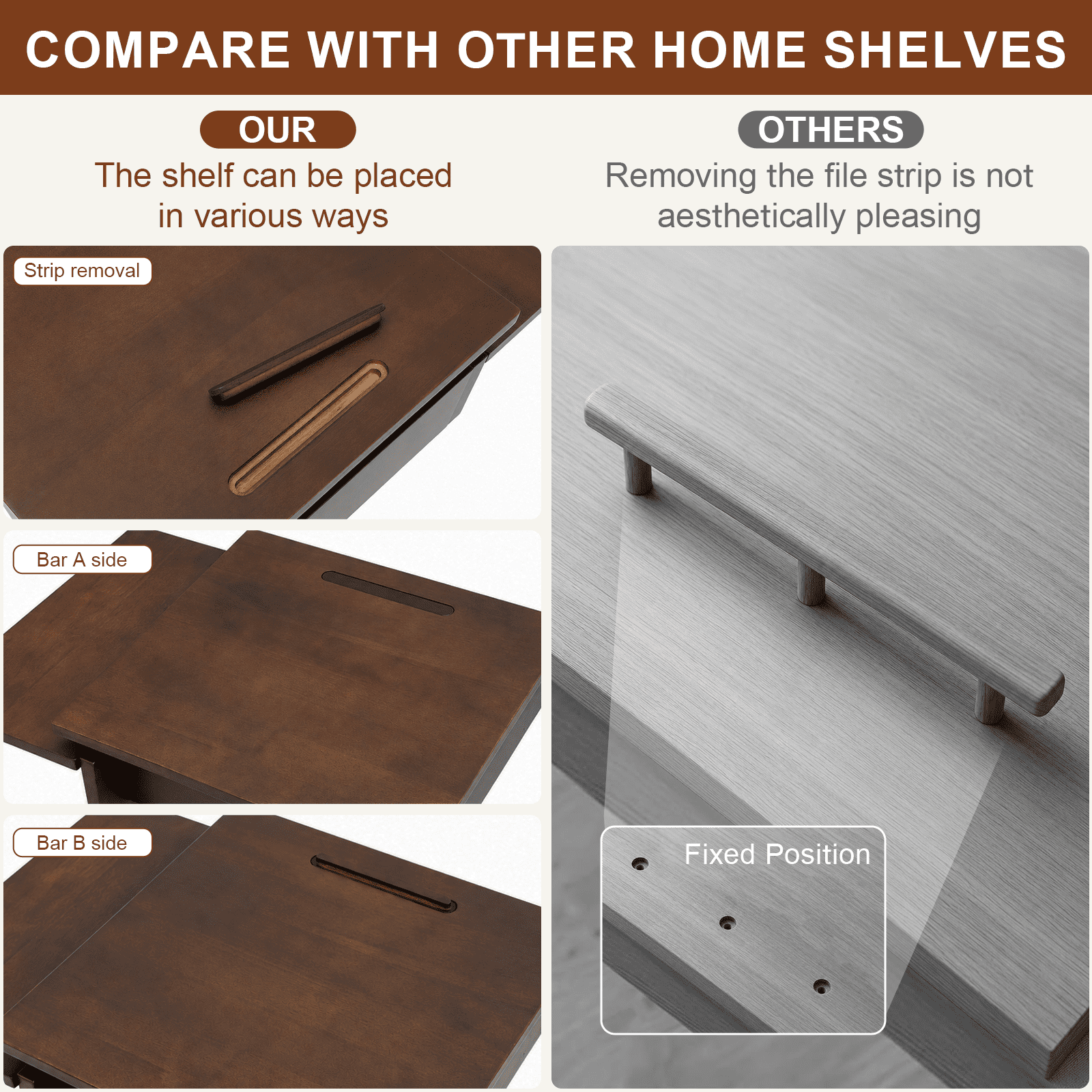 Leumius C Shaped End Table,Wood Rolling Side Table with 360° Adjustable & Foldable Desktop, Couch Table for Living Room, Bedroom, Office, Walnut