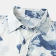 thumbnail image 4 of TAIAOJING Men's Casual Shirts Turn-Down Collar Short Sleeve Button Stripe Beach Print Blouse, 4 of 5
