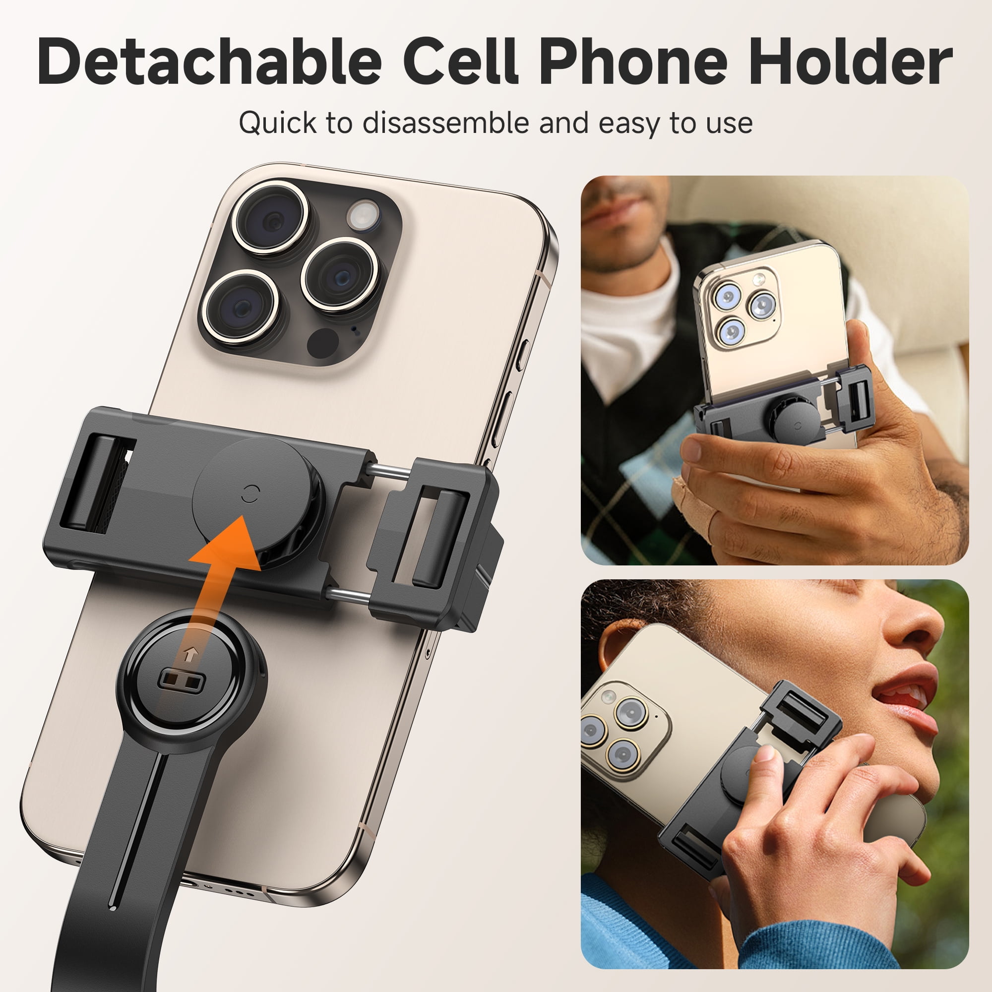Portable Selfie Stick Tripod, 4 in 1 Extendable Phone Tripod Stand with Detachable Wireless Remote & Phone Holder 360°Rotating Mini Travel Tripod Compatible with iPhone 16/15/14 Pro Max/Android/Gopro