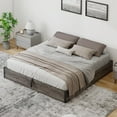 thumbnail image 2 of VanAcc Full Size Lift Up Storage Platform Bed Frame, Metal Bed Frame with Wooden Slats Support, Large Storage Space, Easy Assembly, Rustic Grey, 2 of 7