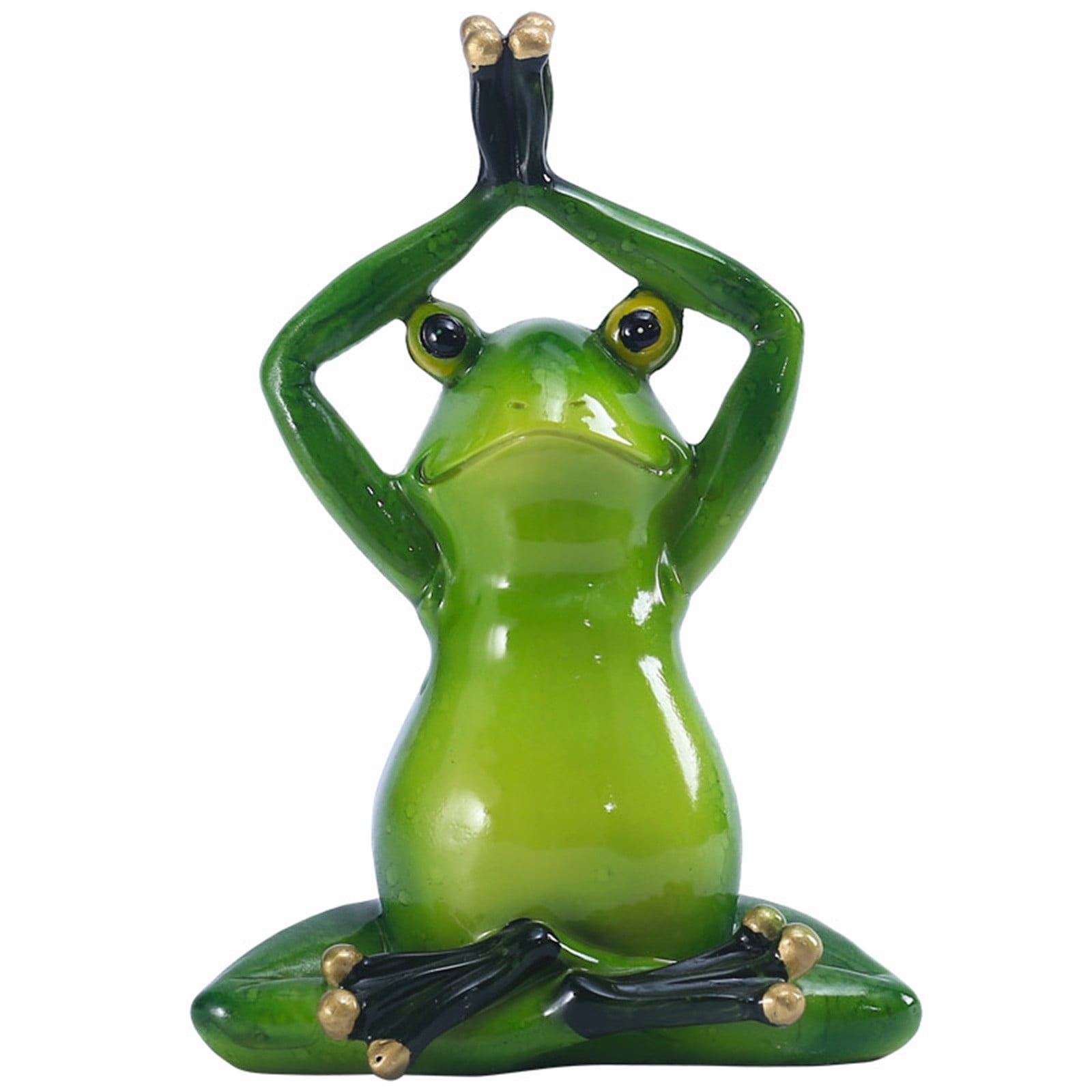 50%HOTFrog Statue Multicolor Yoga Pose Vibrant Resin Frog Garden Decoration  Belt Patio Crown Store Animal Accessories Room