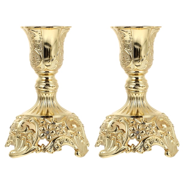 2 unids vela decorativa soportes cono candelabros de la vendimia Candlesticks