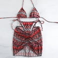 thumbnail image 2 of Jacenvly 2024 Bikini with Kimono Cover up Set Satiny Swimsuit New Style Women'S New Fashion Split Swimsuit Printing Casual Bikini Swimsuit Multicolor, 2 of 6