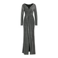 thumbnail image 1 of goowrom Robe une Pièce Grande Taille pour Femmes, Robe Longue à Col en V Profond avec Ceinture et Manches Longues, 1 of 8