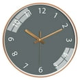 thumbnail image 1 of Reloj de pared silencioso sin tictac, decorativo, redondo, sencillo, funciona con pilas. Gris oro rosa, 1 of 7