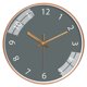 thumbnail image 1 of Reloj de pared silencioso, sin tictac, fácil de leer, moderno, redondo, estilo simple, funciona con pilas, reloj artístico para sala de estar, dormitorio, regalo de Navidad Gris oro rosa, 1 of 7