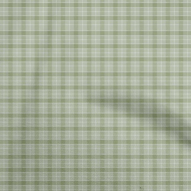 oneOone Cotton Jersey Light Green Fabric Check Craft Projects Decor Fabric Printed By The Yard 58 Inch Wide