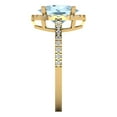 thumbnail image 3 of 2.27 ct Oval Cut Natural Sky Blue Topaz Solitaire with Simulated Diamond Accents 14K Yellow Gold Womens Engagement Ring, 3 of 5