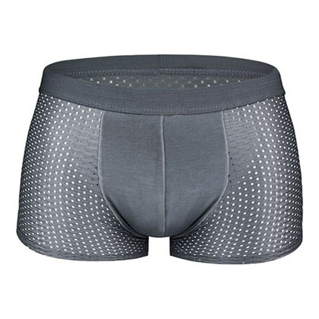 Rbaofujie Mens Boxer Briefs Men's Breathable Mesh Boxers Cotton Solid Color Shorts Open Underwear Men