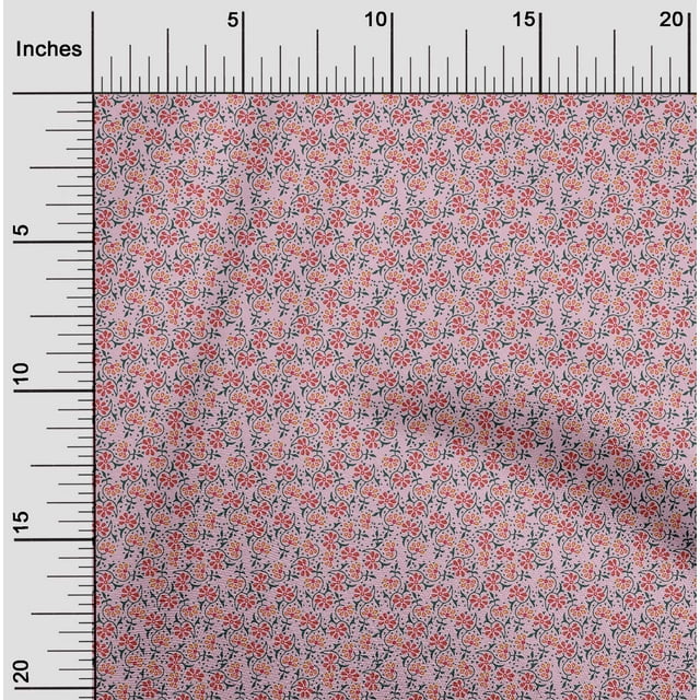 oneOone Viscose Jersey Fabric Floral Block Print Sewing Fabric BTY 60 Inch Wide
