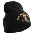 thumbnail image 4 of U.S. Army 53rd Infantry Brigade Logo Embroidered 12 Inch Solid Knit Cuff Long Beanie Made in USA - Black OSFM, 4 of 5