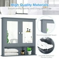 Costway Wall Mount Bathroom with Storage Mirror Grey