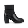 thumbnail image 2 of ALFANI Womens Black Puffer Lug Sole Padded Belcalise Almond Toe Block Heel Zip-Up Boots Shoes 8 M, 2 of 4