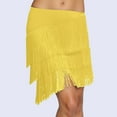 thumbnail image 2 of Mini Skirts for Women Fringe Skirt Bohemian Style Asymmetrical Hem with Flowy Tassel Details for Party Yellow L, 2 of 4