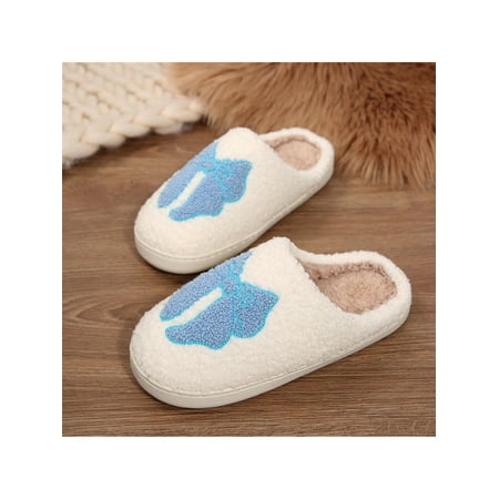 Women Slippers Fluffy Warm Soft Cozy Non-Slip Indoor Winter Bedroom House Shoes