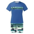 thumbnail image 5 of VBTAPA Men's 2 Piece Outfits Hawaiian Tropical Graphic T Shirt and Shorts Set Summer Beach Vacation Sets with Pockets Lightning Sales of The Day Blue L, 5 of 6