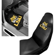 LSU 2 pc Front Floor Mats and Car Seat Cover (1) Bundle