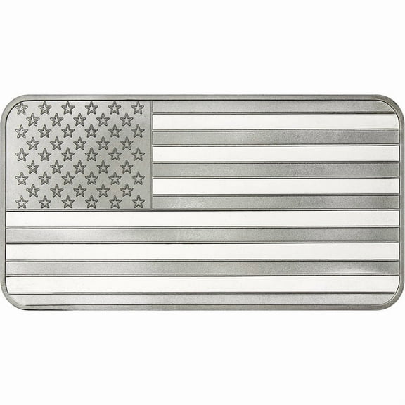 10 Troy oz American Flag .999 Fine Silver Bar Sealed