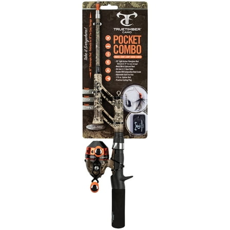 Steinhauser Telescopic Fishing Pole and Reel Combo, True Timber Strata, Tangle-Free Technology