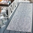 thumbnail image 2 of Safavieh Courtyard Karina Animal Indoor/Outdoor Runner Rug, Ivory/Navy, 2'3" x 6'7", 2 of 11