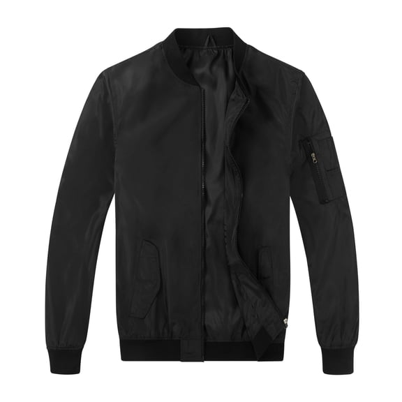 MADHERO Men's Lightweight Bomber Jacket Classic Zip Up Baseball Flight Jacket Casual Windbreaker Outerwear with Arm Pocket