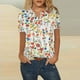 thumbnail image 2 of Moda mujer Casual cuello redondo botón manga corta estampado suelto pulóver blusa camisa Tops Fridja  ghk427, 2 of 4
