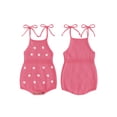 thumbnail image 3 of Yunliwuli Baby Girl Summer Romper Cute Crochet Flower Sleeveless Tie Strap Bodysuit Newborn Playsuit, 3 of 10