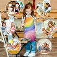 thumbnail image 6 of Rainbow Tie Dye Wave Pattern Kids Aprons for Girls and Boys,Adjustable Neck Strap Toddler Aprons for Kids Cooking Baking, 6 of 6