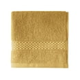 thumbnail image 3 of (2 pack) Beautiful by Drew Barrymore Dobby Washcloth, Soft 100% Cotton, Amber Yellow, 3 of 8