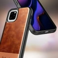 thumbnail image 5 of Nagebee Case for iPhone 11 Case, with Tempered Glass Screen Protector, Premium Cowhide Leather Hybrid Defender Protective Shockproof Rugged Phone Cover, 5 of 5
