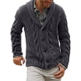 thumbnail image 1 of Cvlife Men 's Chal neck cardigan sweater Button Front Solid color Leisure Long sleeves knitwear CVLIFE Casual suelto, 1 of 2