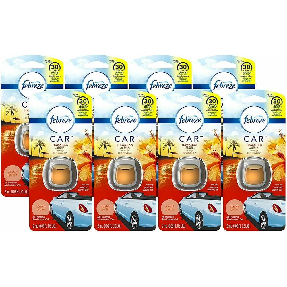8x Febreze Car Air Freshener Hawaiian Aloha 0.06 oz clip Walmart