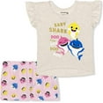thumbnail image 1 of Nickelodeon Baby Shark 2 Pack Shirts and Shorts Set for Girls, Baby and Toddler, 1 of 5