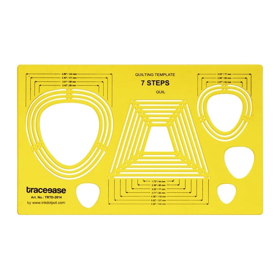 Traceease Quilting Template Stencils DIY Sewing Machine Quilt Ruler Quilting Tools, 7 Different Sizes Each